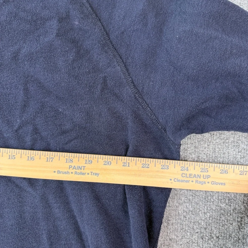 J Crew Vintage Fleece Sweatshirt Mens XL Blue V Notch Pullover Crewneck